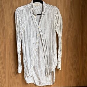 Striped Linen Button-Up Shirt by Top CP Shades